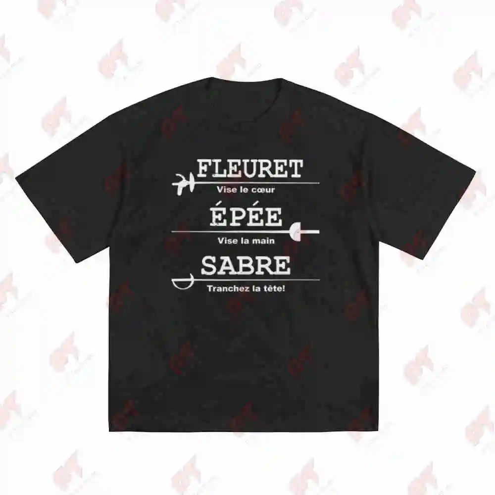 Foil Sword Fencing Humor Short Sleeve Tee 100% Cotton T-Shirt