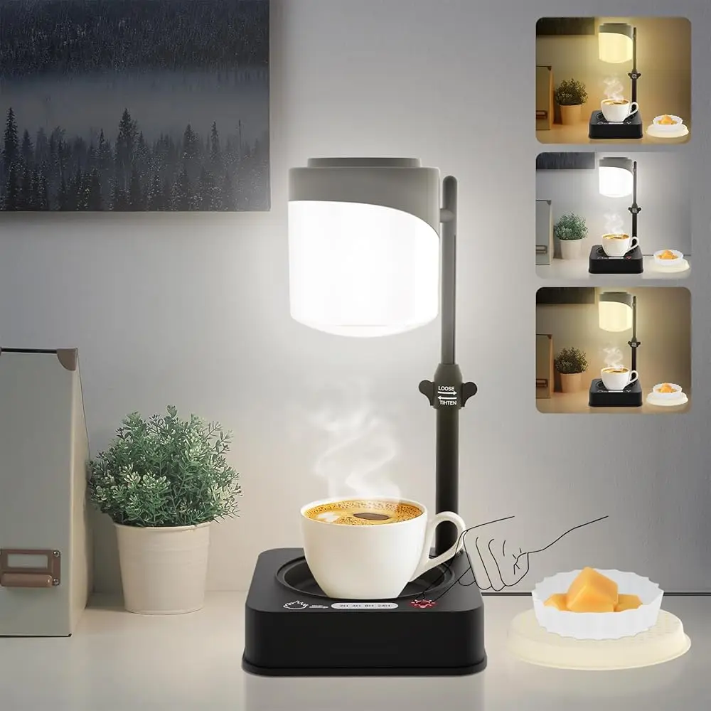

3 In 1 Candle Warmer Lamp, Touch Bedside Table Lamp, Coffee Mug Warmer, Modern Small Lamp For Bedroom Nightstand, Electric