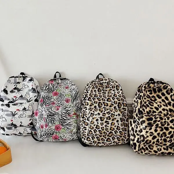 Fashion leopard print Women Backpack Large capacity schoolbag for Teenagers Girls backpack Travel female shoulder bag bagpack