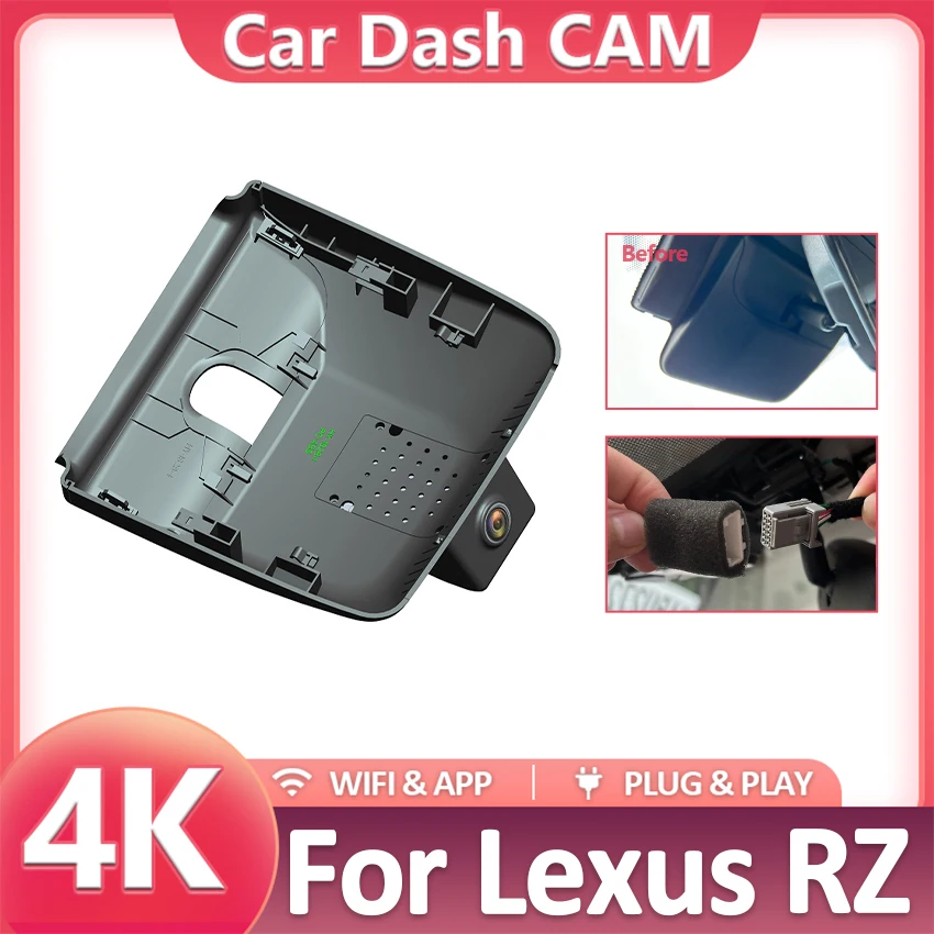 

Видеорегистратор для Lexus RZ 450e 2023-2025 для Lexus RZ450e 4K Автомобильный видеорегистратор, видеорегистратор в стиле OEM с управлением через приложение, циклическая запись
