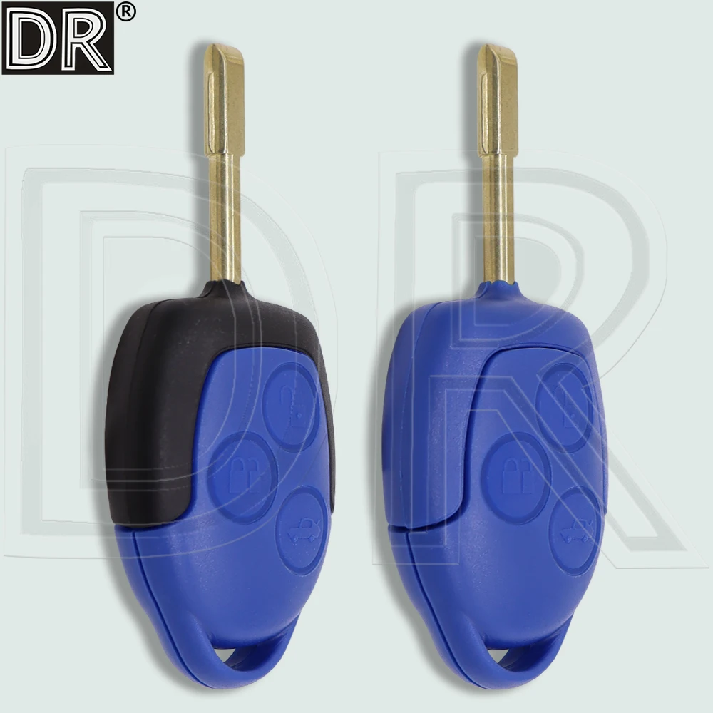 

DR 3 Button Replacement FO21 Blade Car Remote Key Shell Case For Blue Ford Transit Connect Mk7
