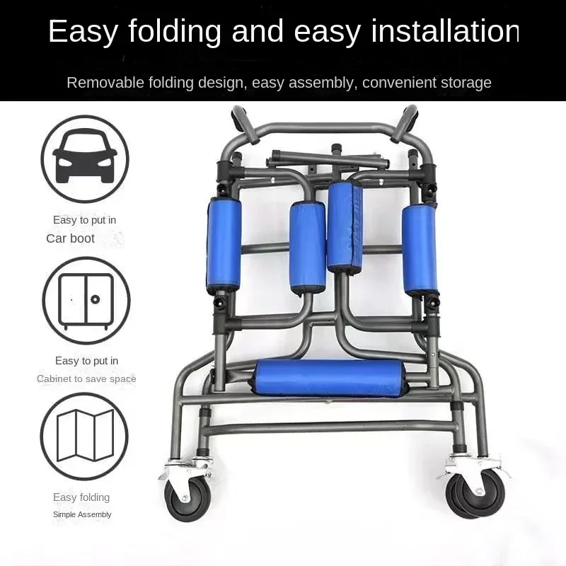 For 8 Wheels Walker Assist Stand Walking Rehabilitation Walkers Anti-Backward Rollover Shelf Tool Elderly Stroke Hemiplegia