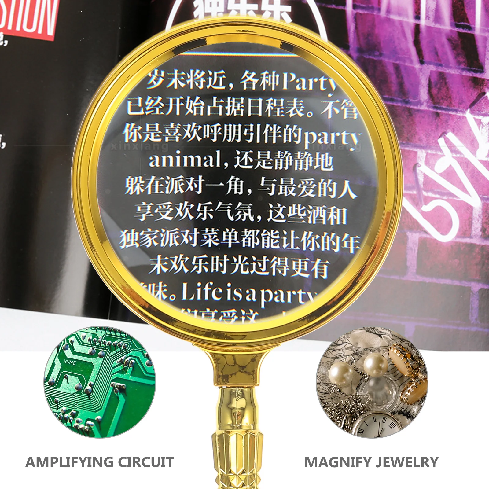 عدسة مكبرة مطلية بالذهب معدنية محمولة لقراءة المجوهرات والحرفية أداة مكبرة قابلة لإعادة الاستخدام #2