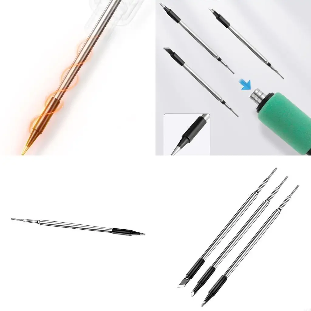 Interchangeable Coppers Soldering Tip Rapid Heat Under 15 Second Quick Cooling Soldering Tip For USB Soldering Irons 37JD