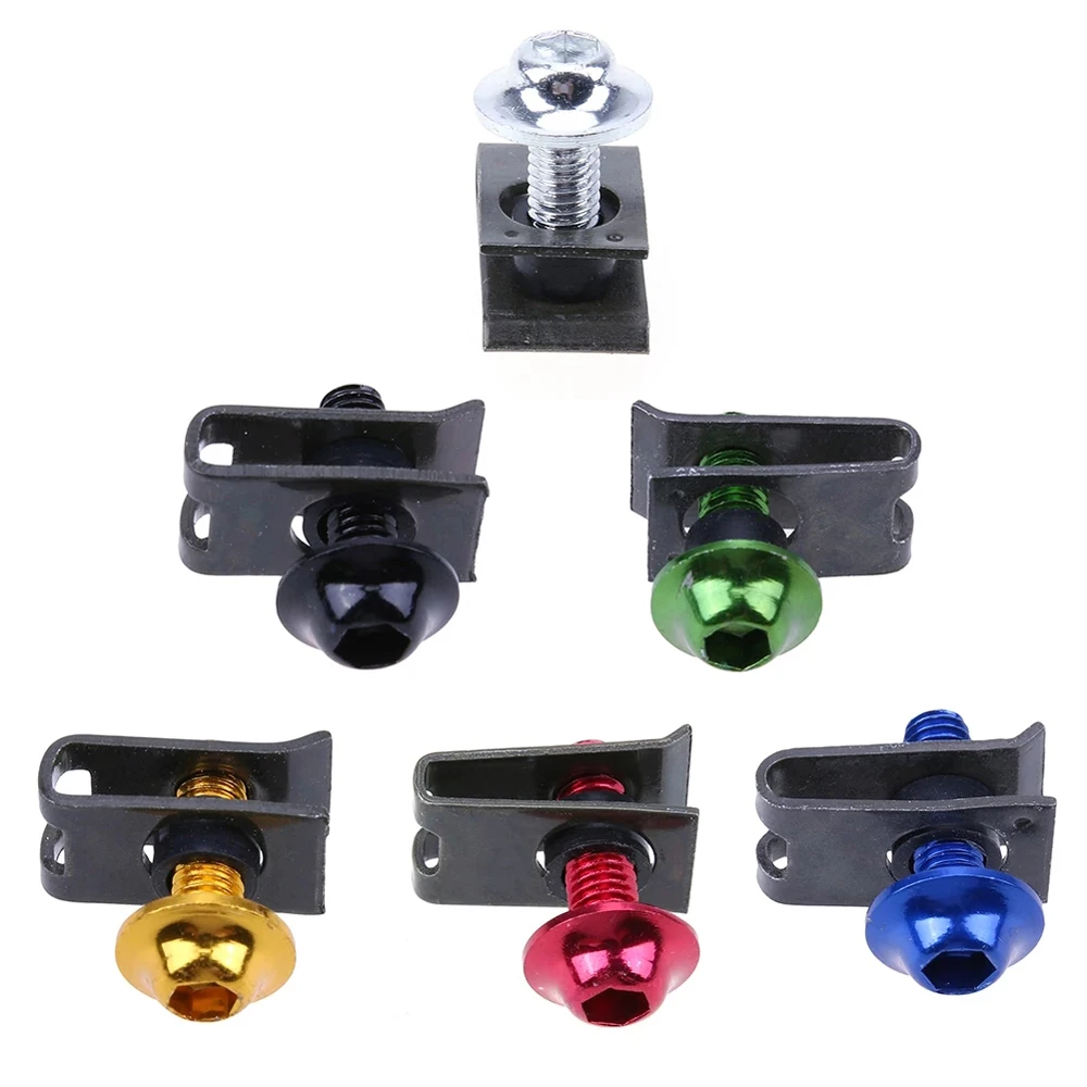 

10PCS/SET Motorcycle Shell Screw 5mm M5 Aluminium Fairing Bolts Fastener Clip Screw Spring Nuts Motorcycle Accessories Universal
