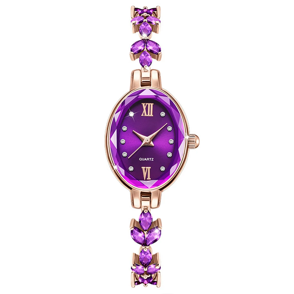 UTHAI L91 Watch For Women Wheat Ear Bracelet Watch Violet Petals Waterproof Light Luxury Jewelry Female Fashion Quartz Watches