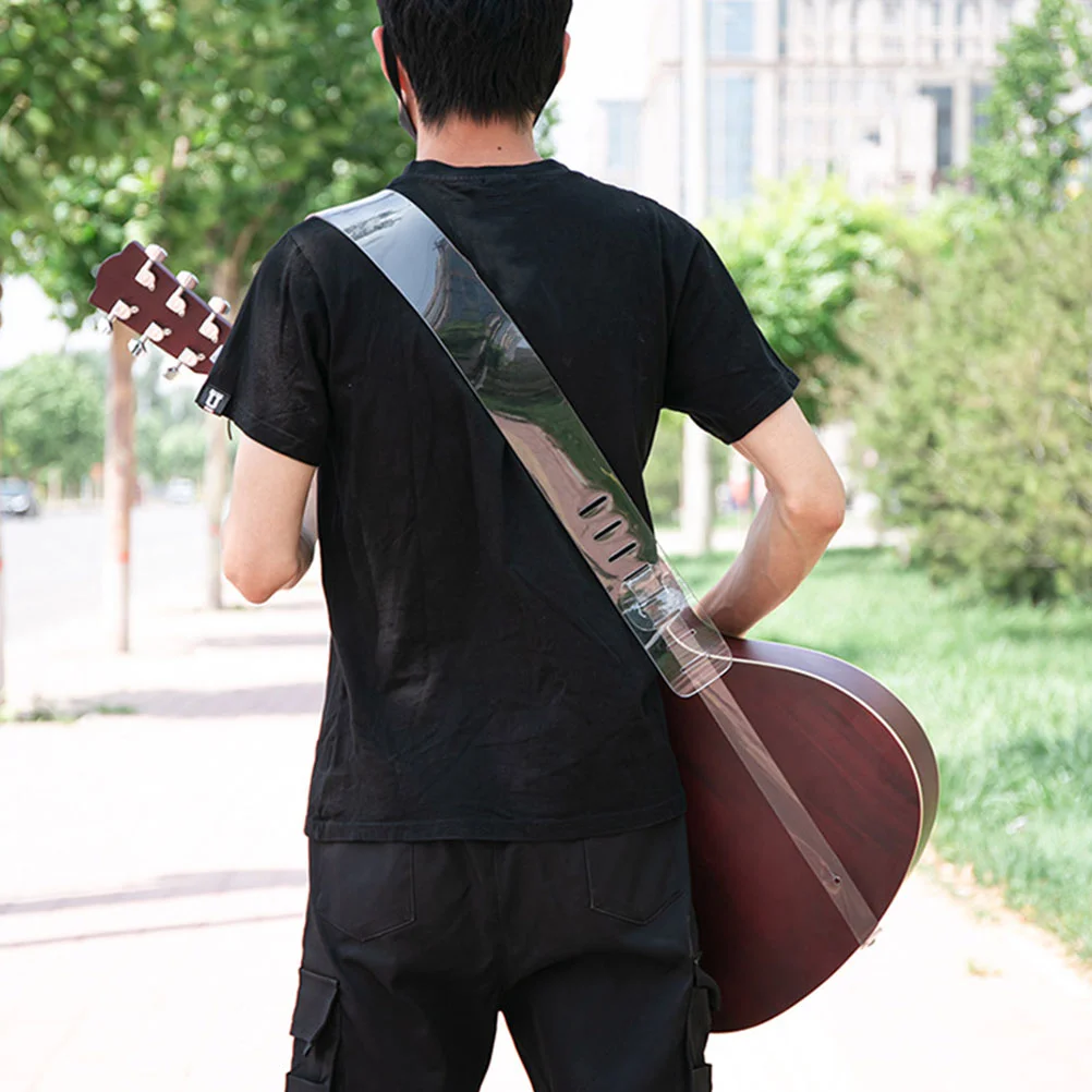 Belt Transparent Guitar Strap Electric Acoustic Widen White PC Film Bass Guitars
