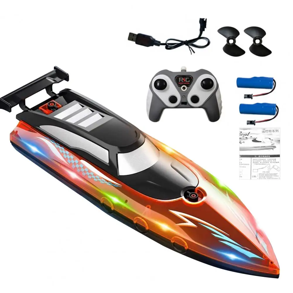 Colorful Led Boat Led Light Speedboat Electric Remote Control Boat with Colorful Led Lights for Outdoor Activities for Kids