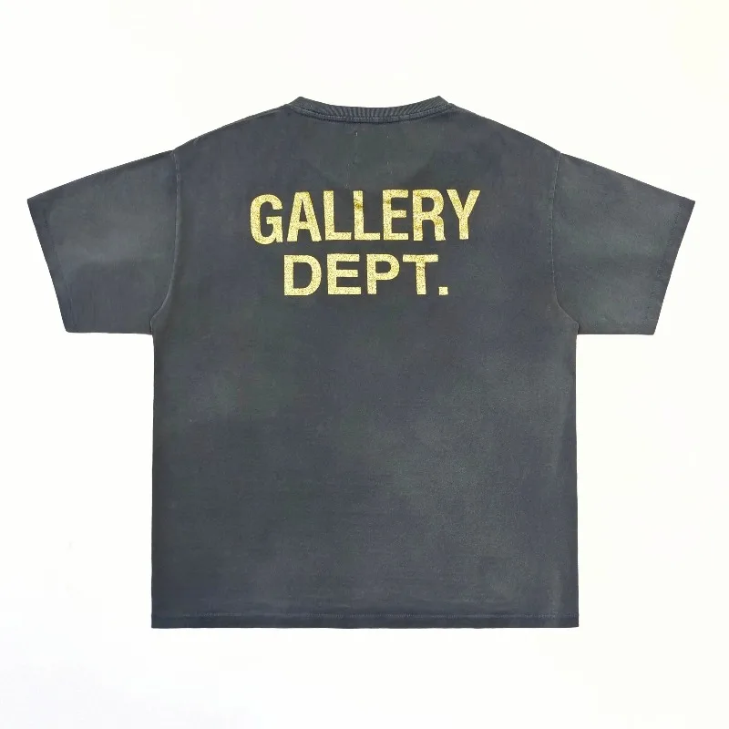 Gallery Dept gradual change hills washed old letter print seamless cylinder short sleeve T-shirt