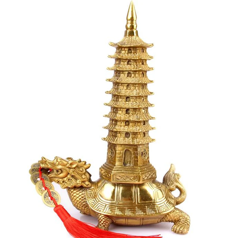 Copper Dragon Turtle Pagoda, 9th Floor, Wenchang Pagoda, Dragon Turtle Back Pagoda, Turtle Pagoda, Study Desk Decoration