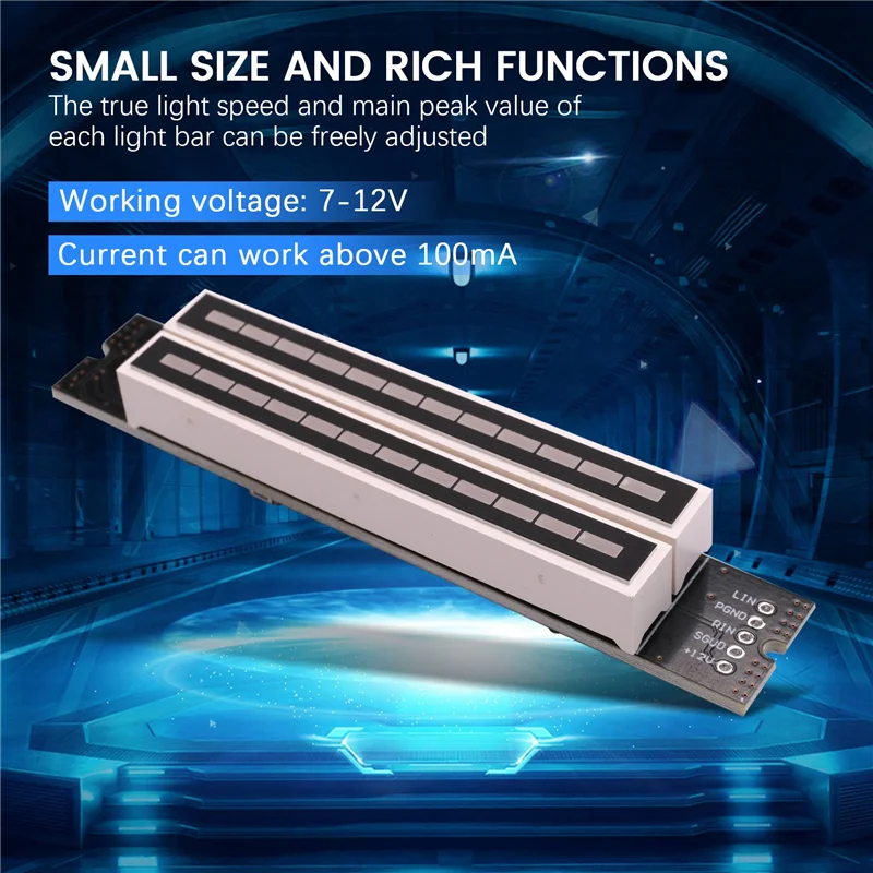 Mini Dual 12 Niveau Indicator Vu Meter Stereo Versterker Board Instelbaar Licht Speed Board Met Agc Mode, Diy Kits