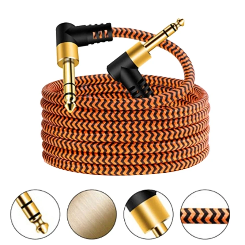 Amp Cable 6.35mm Instrument Cable Plugs (Male to Male) for Guitar, Keyboards, and Sound Mixing