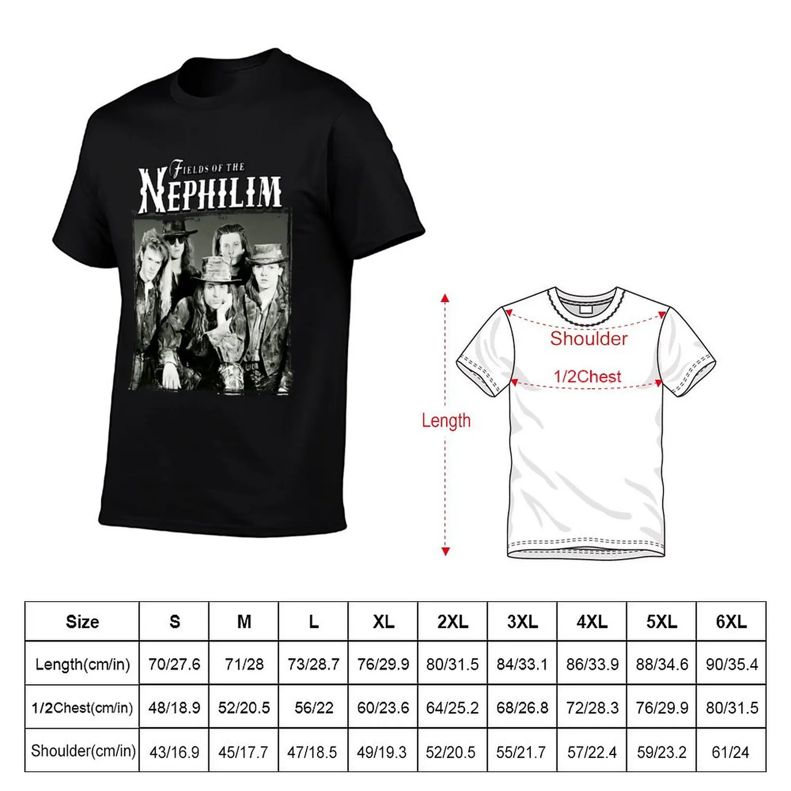 Fields of the nephilim Band T-Shirt Labor Work Casual T-Shirt