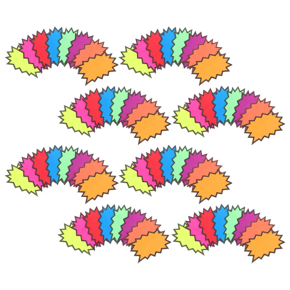 

160 Pcs Fluorescent Price Stickers Labels Burst Sign Cards Paper Signs Prices Tags Fluorescence Bright Color Display Shopping