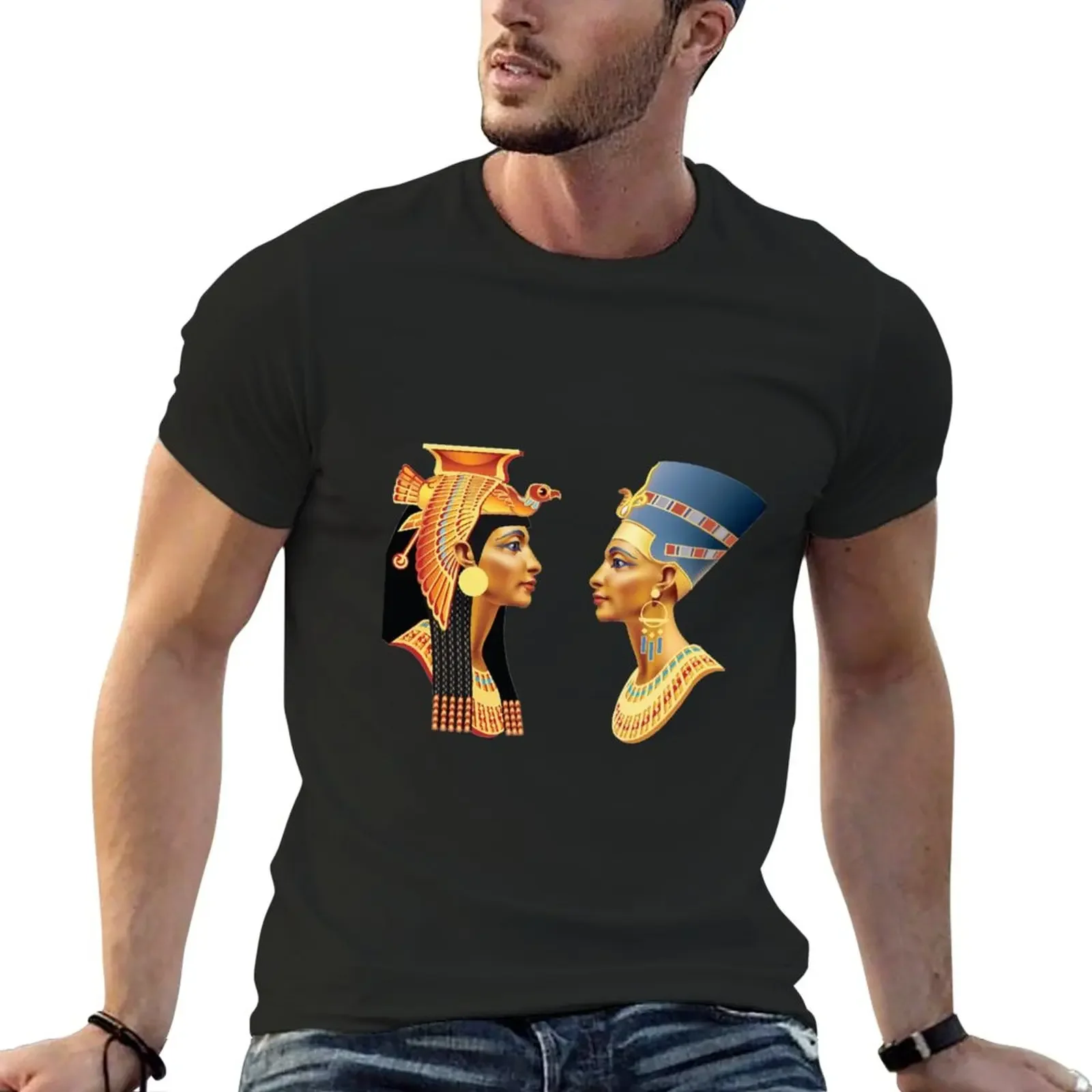 Nefertiti and Cleopatra, Queens of Ancient Egypt T-Shirt sweat shirts boys whites cute tops anime clothes designer t shirt men