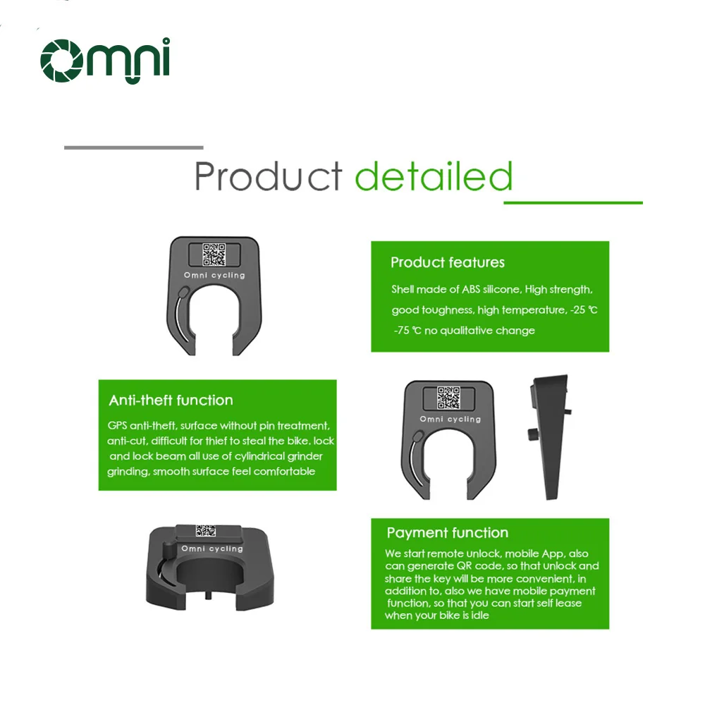 أومني مخصص مشاركة مشروع الدراجة \ سكوتر / نظام قفل التعبئة وتصميم التطبيق