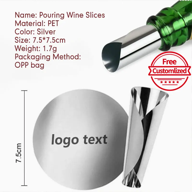 Personalized customized professional red wine pourer, custom PET round pouring slices,customized red wine pouring tool