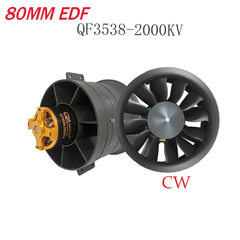 QX-MOTOR QF3538 80mm EDF 12 ostrzy wentylator kanałowy 2000KV CWCCW z 6S 120A ESC dla RC zdalnie sterowany zabawki części modelu