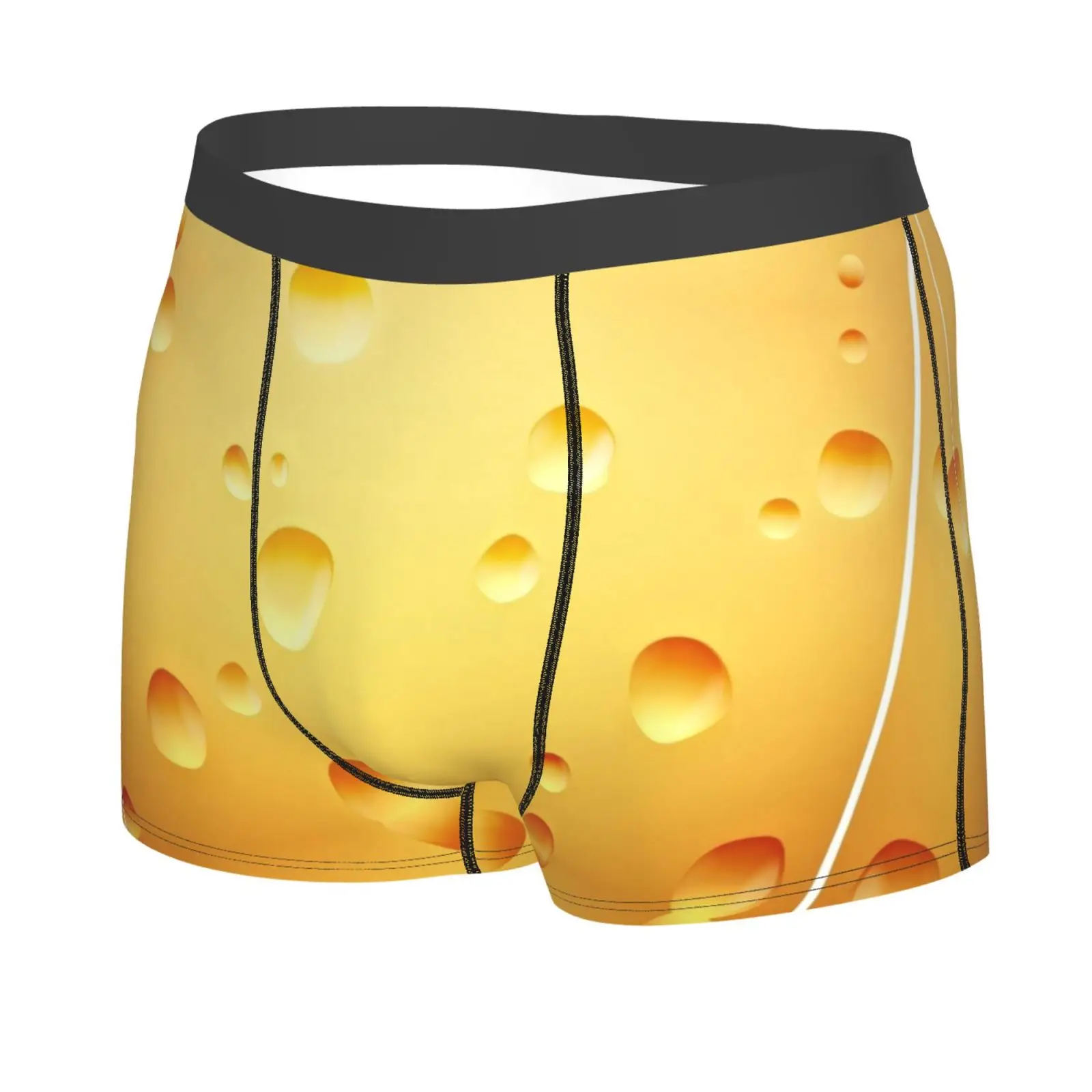 Cheese 3D Print Men Underwear Male Underpants Double Sides Printed Soft Breathable Machine Wash Panties Polyester Boxers