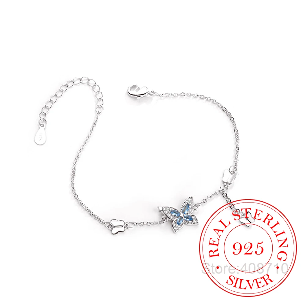 Charm-Armband aus 925er-Sterlingsilber, Kristall-Schmetterling, für Damen, Homme, Luxus, Hochzeit, Verlobung, Mode, Charm-Party-Schmuck