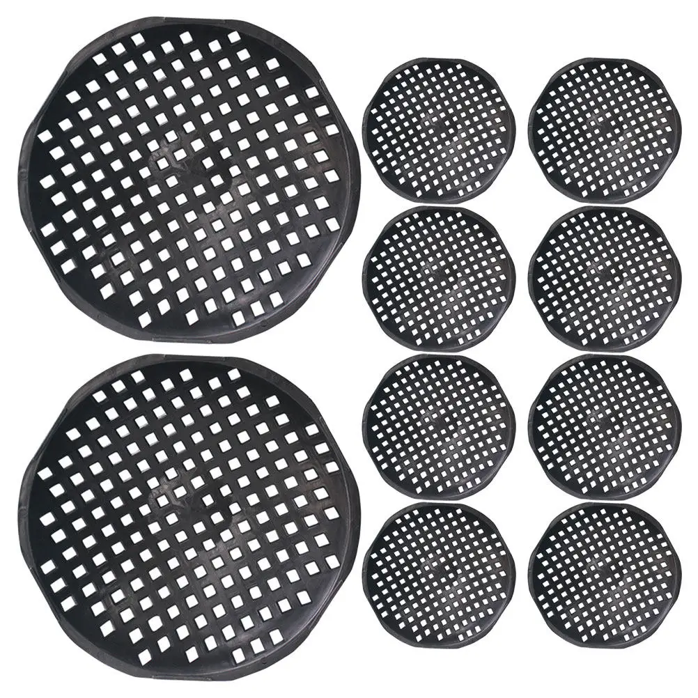 Flower Pot Drainage Mesh Pads 10 Piece Bowl Shape Plastic Grid Screens for Bonsai Planter Accessories