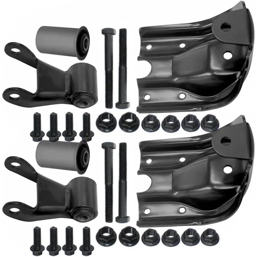 Pair Rear Leaf Spring Shackle Hanger Bracket for 19881997 Chevy GMC C1500 C2500 722102 Durable HeavyDuty Suspension Support for