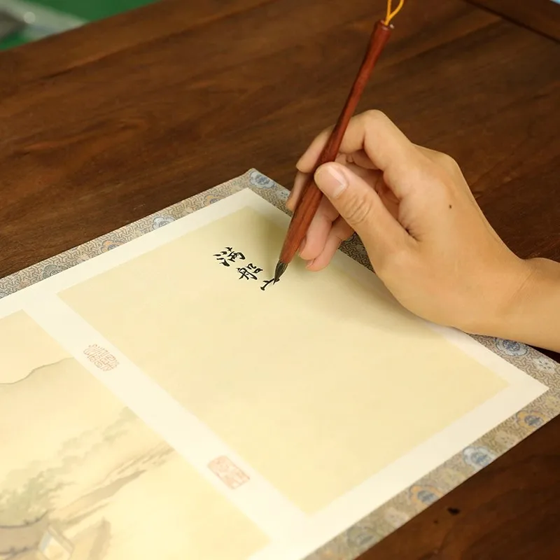 20 Sheets Handmade Batik Xuan Paper for Calligraphy - Semi-Raw/Semi-Ripe Rice Paper, Ideal for Small Regular Script (Xiaokai) - Image 3
