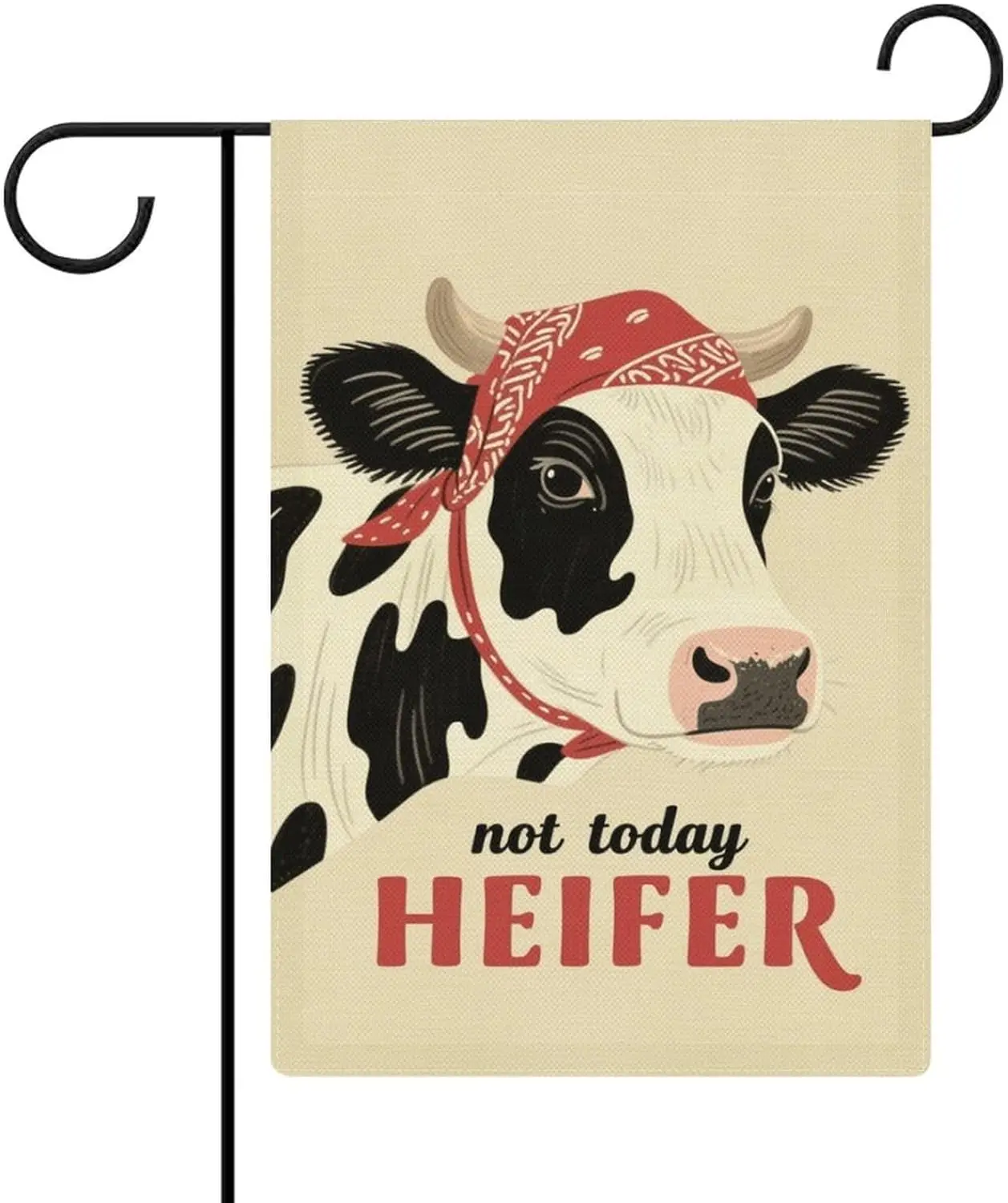 Garden Flag “Not Today Heifer” Double Sided 12x18 In Burlap Seasonal Yard Decoration for Outside Porch IIK EEZ