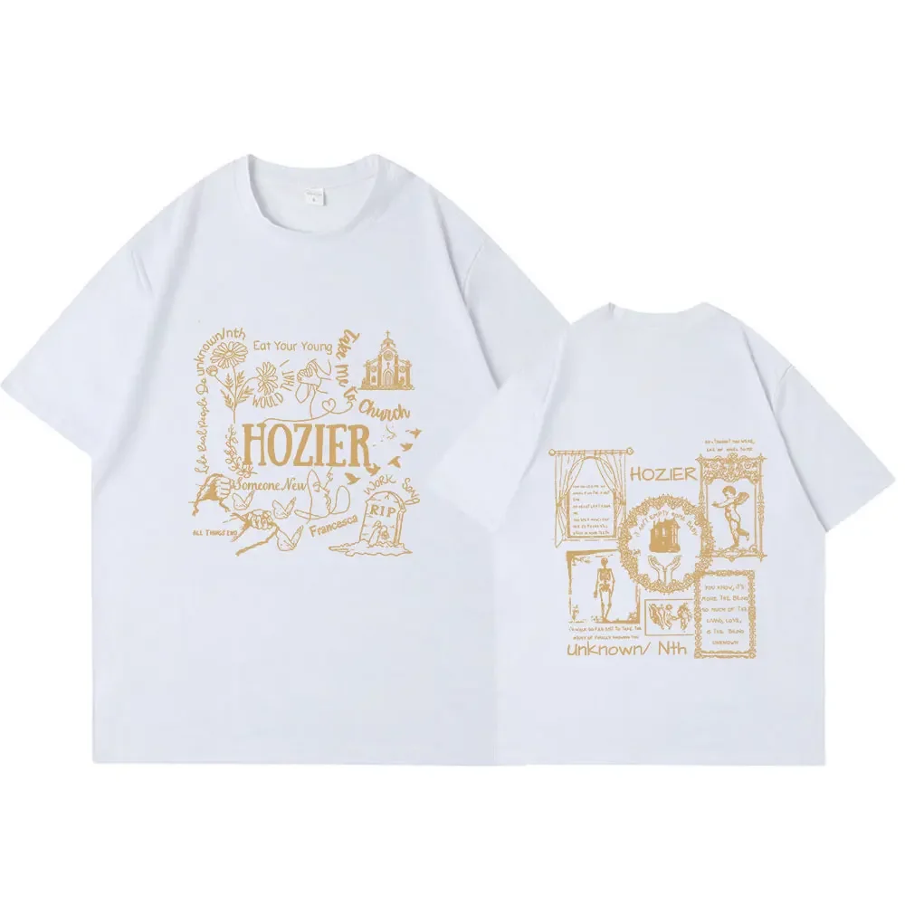 Hozier Unreal Unearth Tour 2024 T Shirt Men Women Fashion Hip Hop Harajuku Oversized T-shirts Cotton Casual Short Sleeve T-shirt