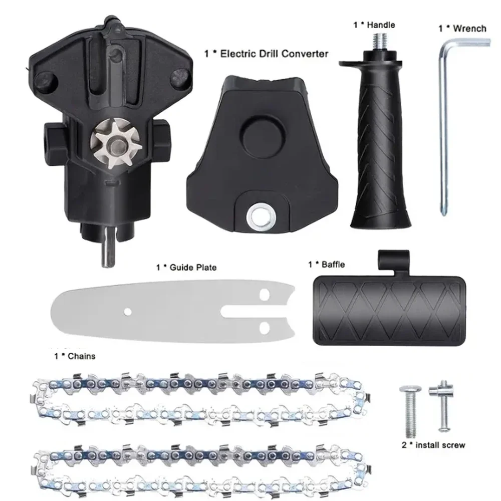 JANGKLIFE 4 Inch Electric Drill Modified To Electric Chainsaw adapter Tool Portable Conversion Head Kits  Woodworking Pruning image 4