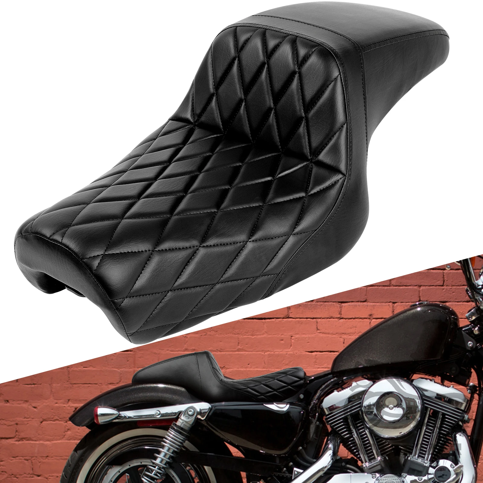 

Two Up Seat For Harley Sportster XL883 XL1200 48 72 Front Rear Passenger Seat Motorcycle Driver Passenger Motorcycle Accessories