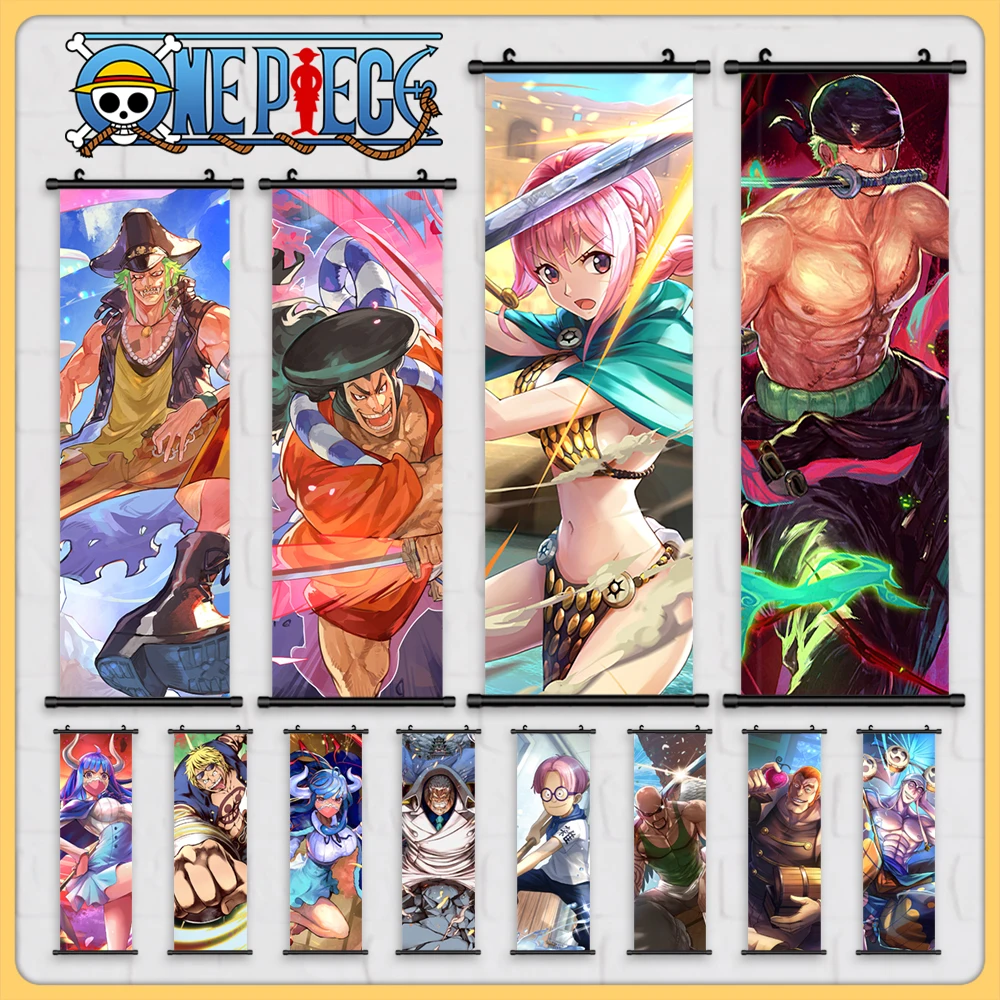 Japanese Anime Canvas Wall Art ONE PIECE Painting Hanging Scrolls Cartoon Modular Picture Poster for Home Decor