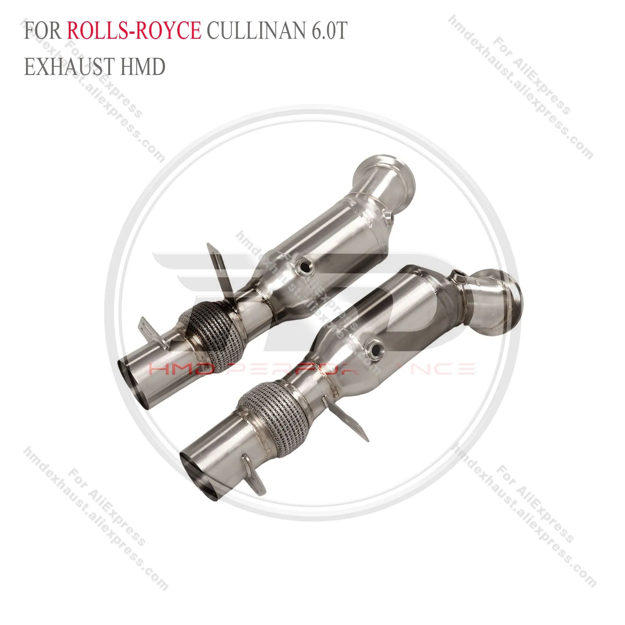 

HMD Exhaust System High Flow Performance Downpipe for Rolls-Royce Cullinan 6.0T without heat shield