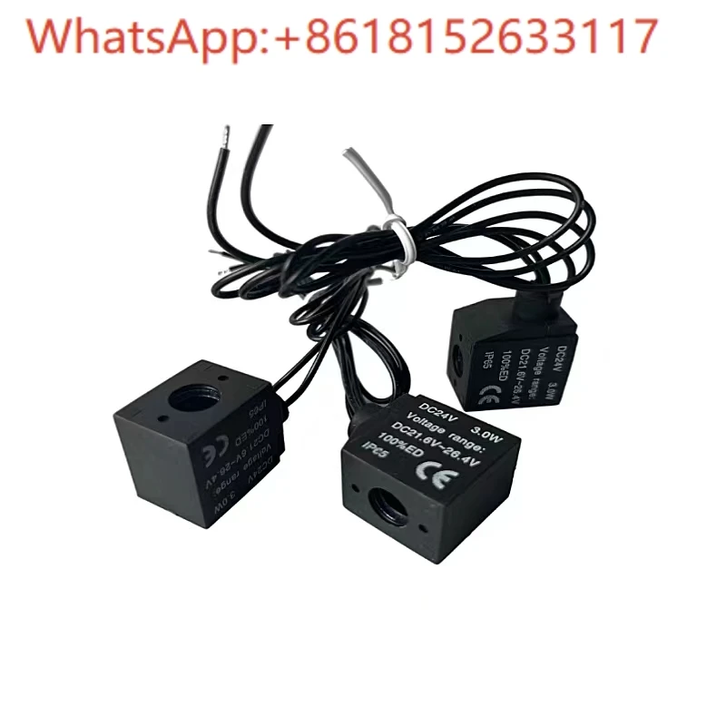10PCS   Outgoing solenoid valve coil dc24V 3.0W AC220V 3.5V direct wiring type
