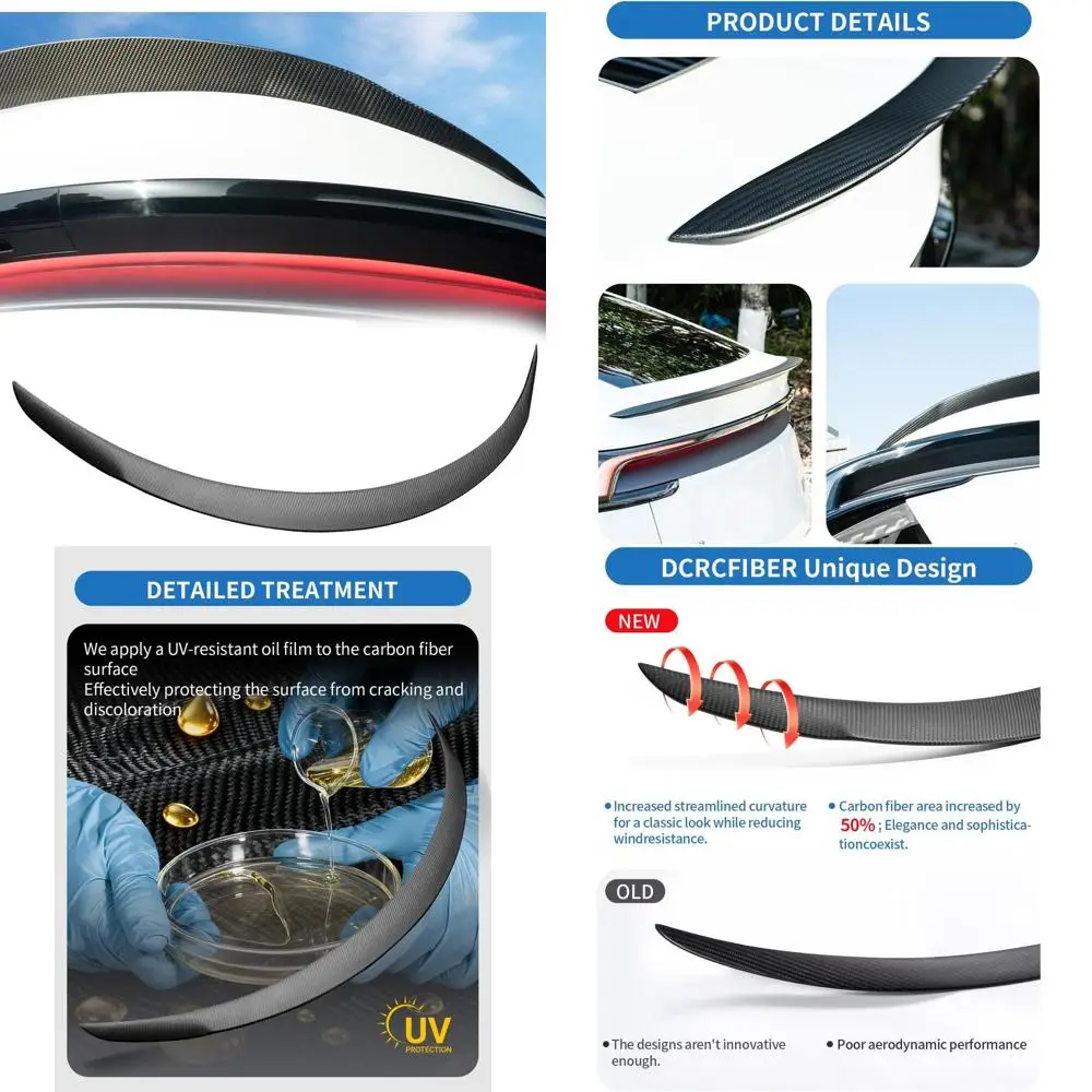 

Real Carbon Fiber Spoiler for Tesla Model Y Juniper(2025-2026) 100% Carbon Fiber Material OEM Spoiler fits Perfectly，1 Pack