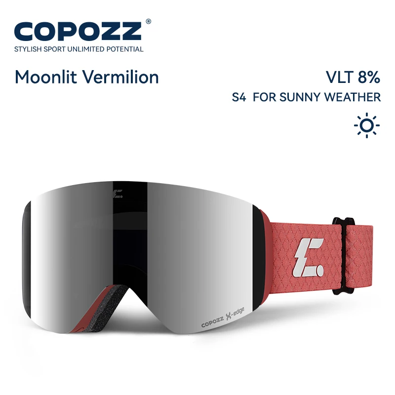 COPOZZ x-edge série hommes femmes Double couches Anti-buée lunettes de Ski motoneige lunettes neige Snowboard lunettes avec lentilles magnétiques