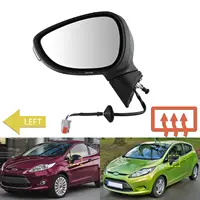 ANGRONG N/S Espejo retrovisor imprimado calefactable eléctrico izquierdo para Ford Fiesta MK7 Hatch 2008-2012