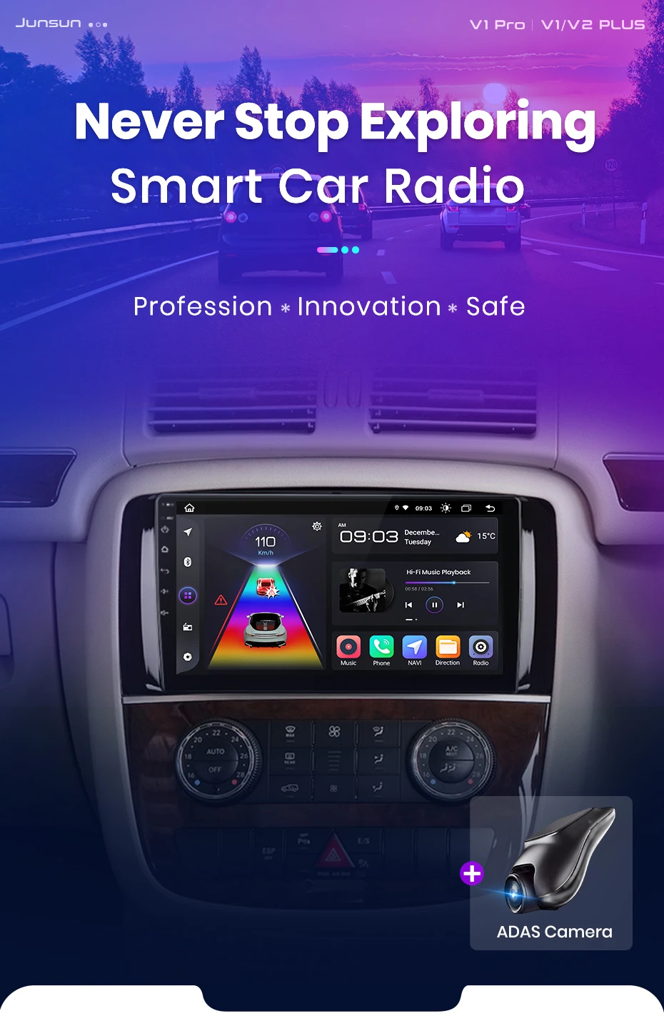 Junsun Carplay Android Auto Autoradio für Mercedes Benz R251 R300 R280 R320 2012-2015 GPS intelligente Systeme Multimedia – Detail 4