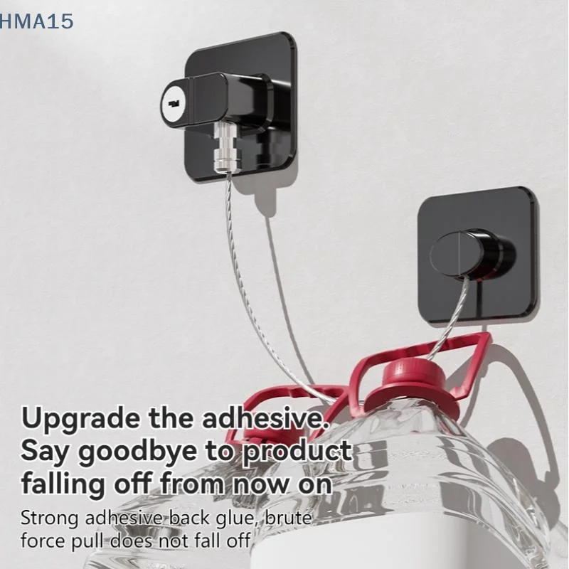 Combination Refrigerator Lock No Drill Adhesive Mount Heavy Duty Steel Cable for Toddler Safety Kitchen Cabinet Fridge Drawer