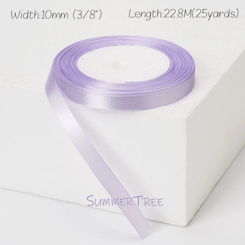 Lila Satinband 25 Yards 22,8 Meter 6 mm 10 mm 15 mm 25 mm 38 mm 50 mm Hellviolett für handgefertigte DIY-Geschenkverpackung Halloween-Dekoration – Detail 9