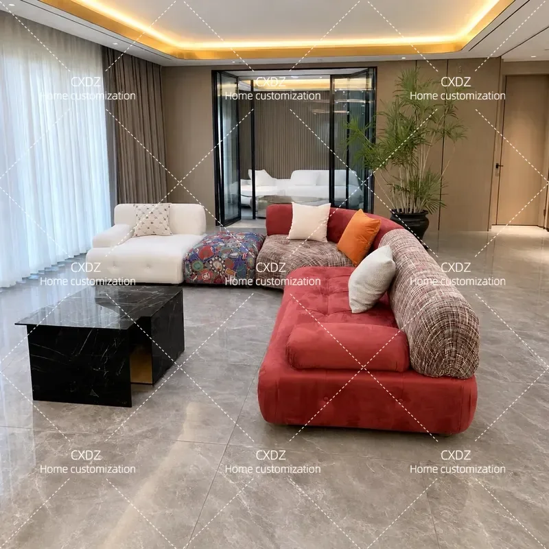 Italian Minimalist Modular Mica Sofa for Small Apartment Living Room 2025 New Simple Cream Style Free Combination Couch