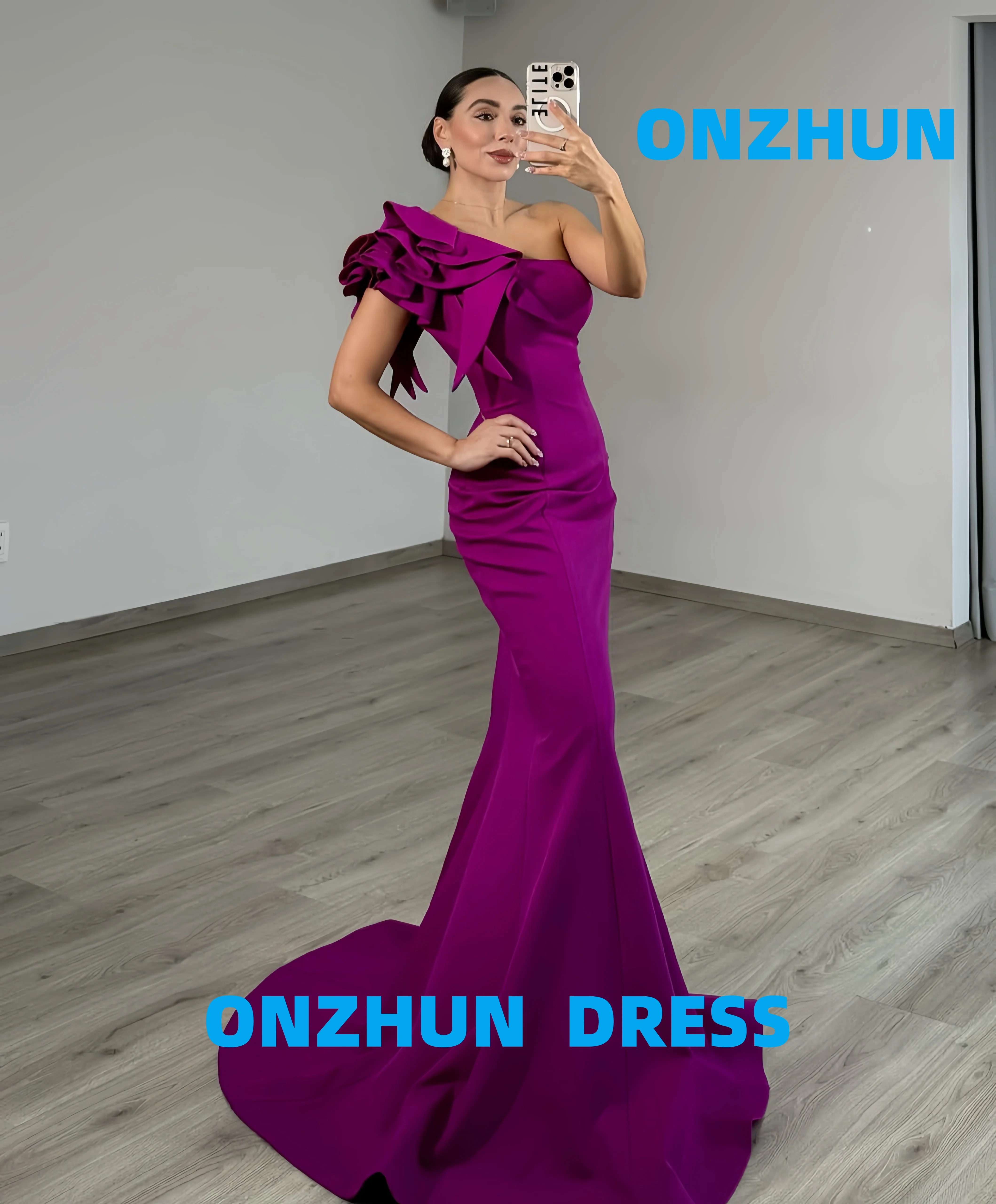 Vestidos de noche lujosos de lujo de sirena sin mangas de un solo hombro personalizados vestido de noche para mujer vestidos de noche modernos