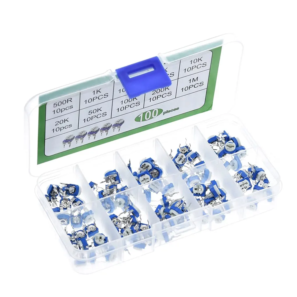 100carton Electronic Original Accessory Blue And White Adjustable Resistor With High Pressure Resistance Small