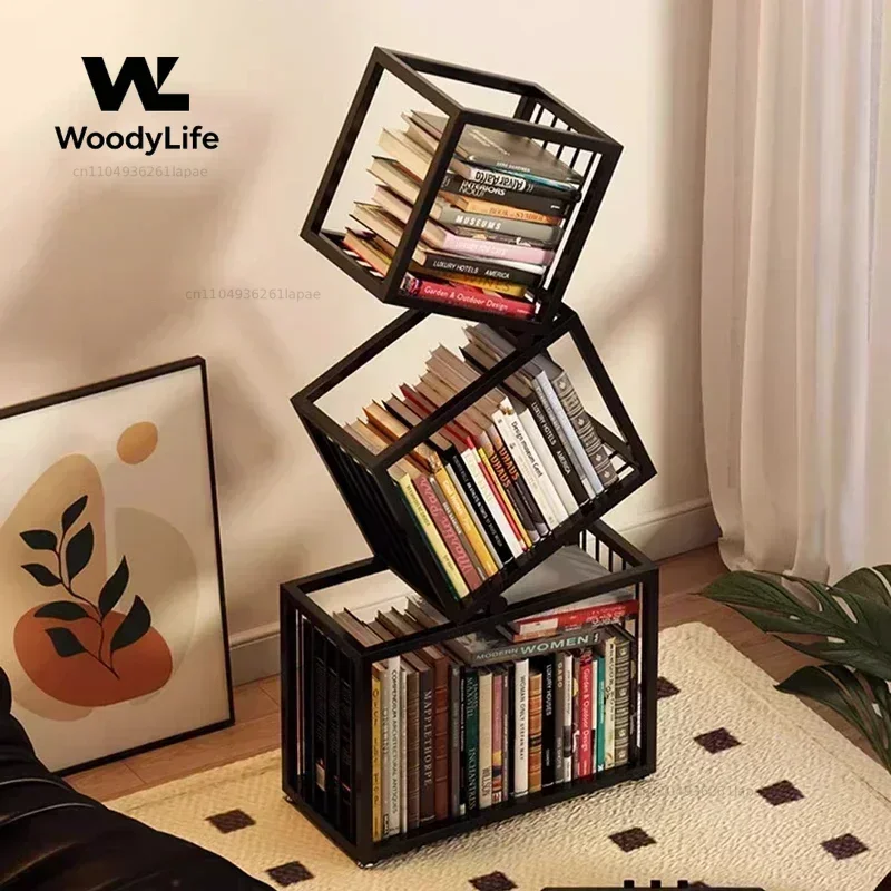 Alien Rotating Bookshelf Living Room Creative Magazine Rack Aesthetic Kid's Picture Book Organizer Estantes Storage Furniture