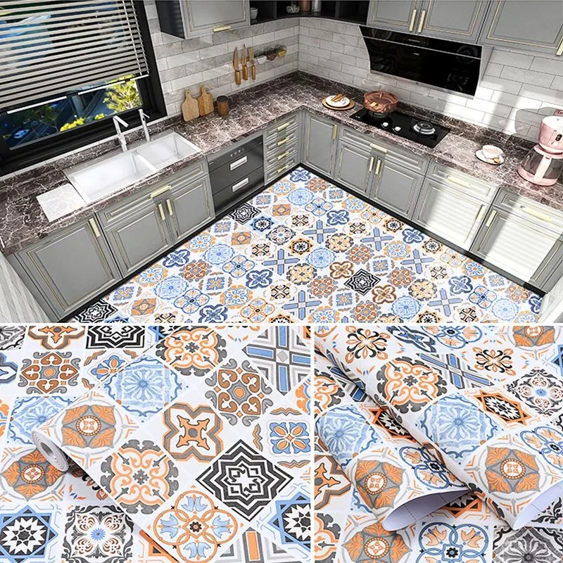 40cm European style Oil Proof Kitchen Stove Furnitur Wall Stickers Self Adhesive PVC Bathroom Tile Waterproof Cabinet Wallpaper image 5