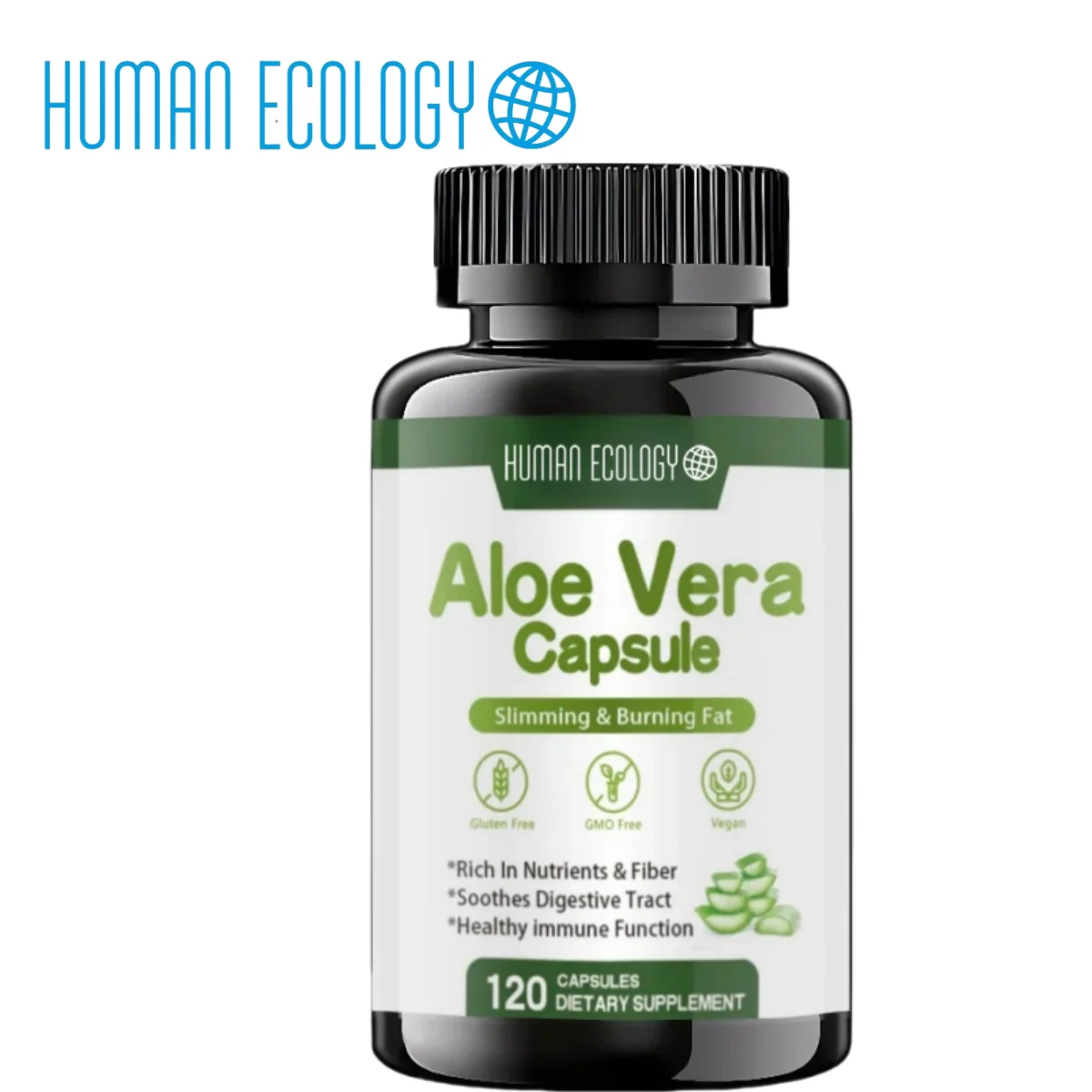 

Human Ecology Aloe Soft Capsule 5000mg | 120 Capsules | Aloe Gel Supplement | Non Gmo, Gluten Free