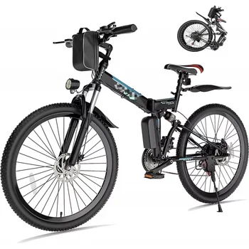 Image QVivi for Adults 750W Peak Folding Mountain Bike 26'' Commuter Ebike 21.7MPH Adult Electric Bicycl