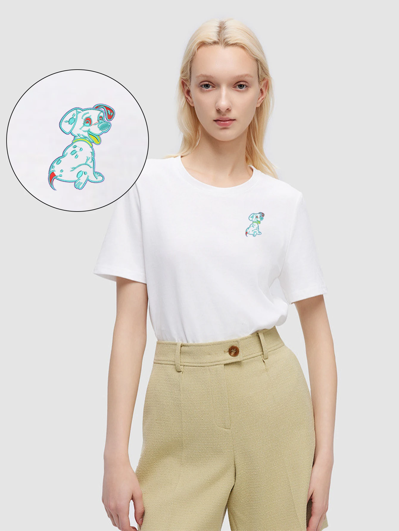 

Cuddle-Prone Men & Women Embroidered Cotton T-Shirt – Lovable Spot Dog T-Shirts with Luxury Embroidery for Casual Weekends