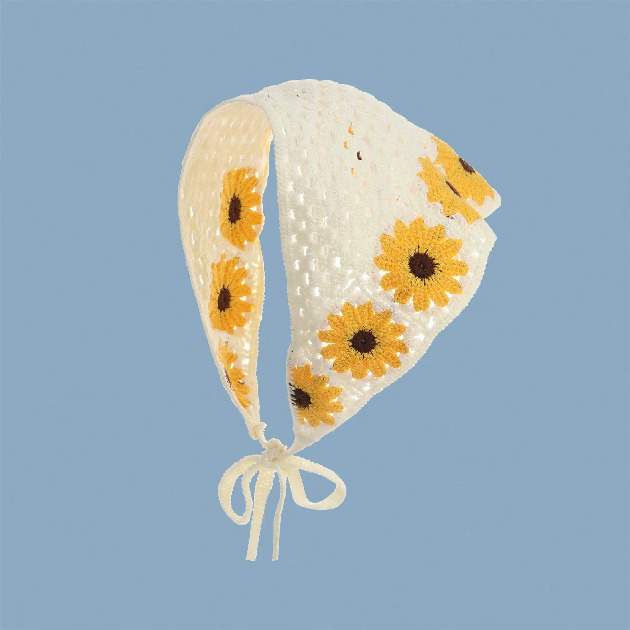 

1pc Vintage Countryside Style Crochet Beach Headband Triangle Scarf Boho,Hair Accessories,Turban Headband, Hairband Women