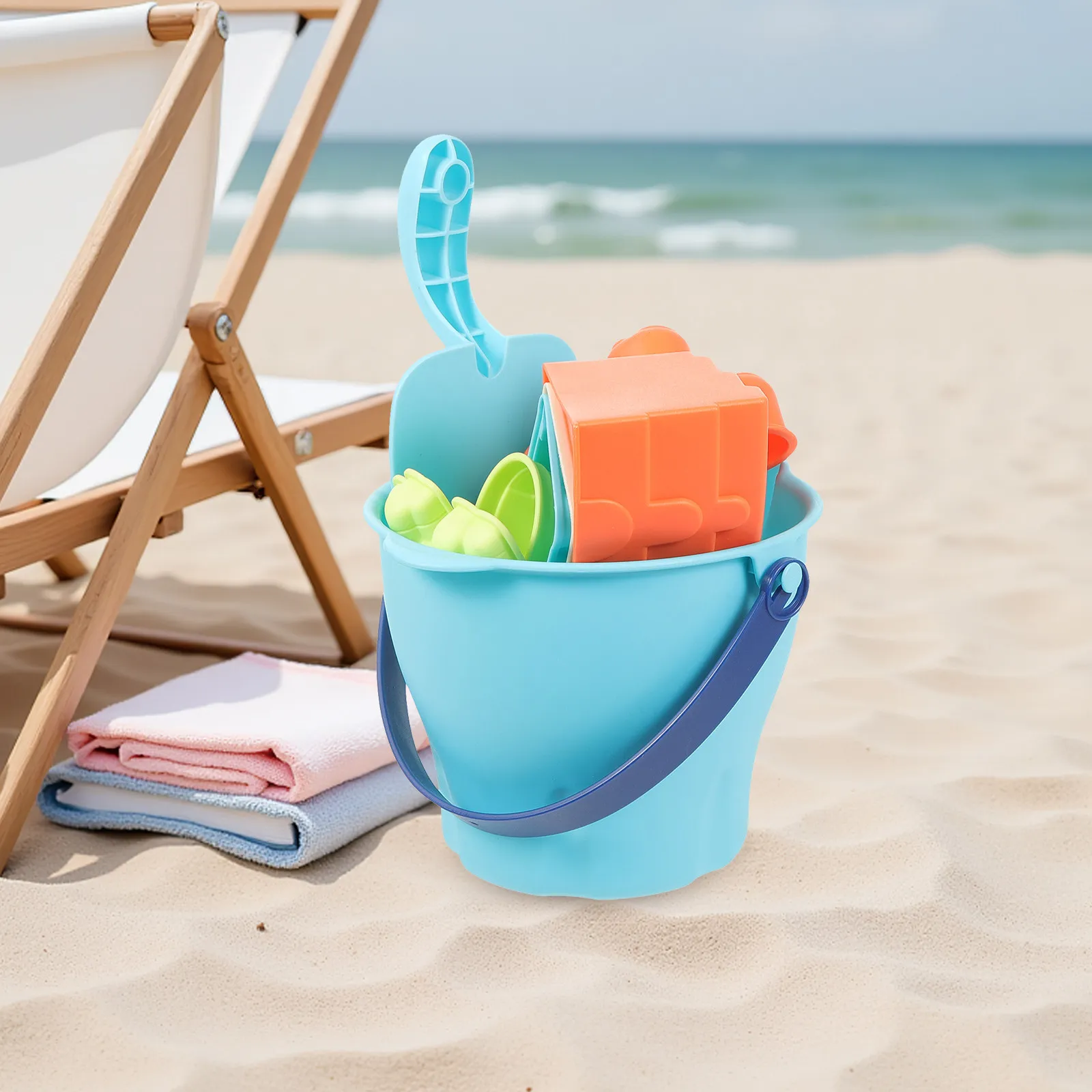 1Set Beach Sand Playset Bright Color Lightweight Sand Digging Set Bucket Shovel Creative Interactive Summer Outdoor Play